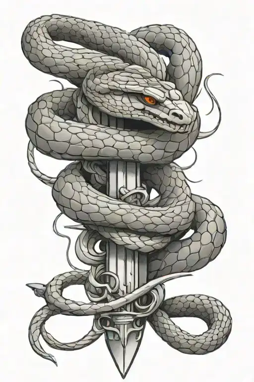 Snake Wrapped Around Sword