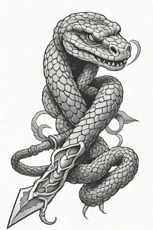 Snake Wrapped Around Sword