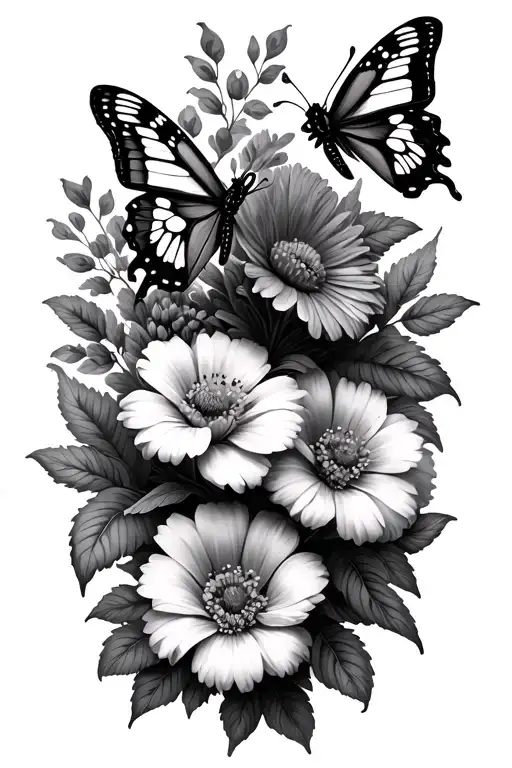 Flowers And Butterflies