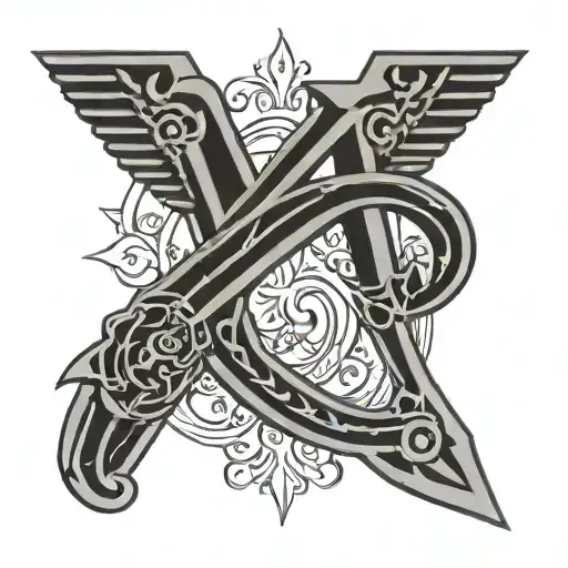 Greek Alpha And Omega Symbol With A Cross