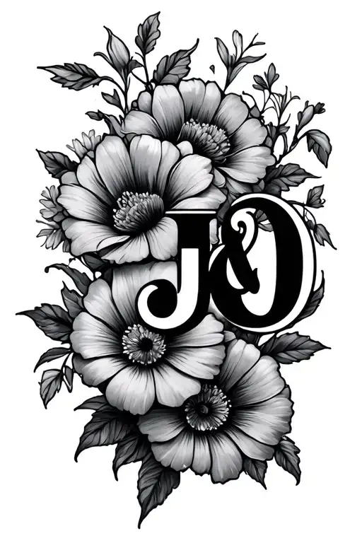 J And O Flowers Intertwined
