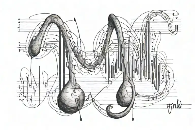 Ecg Tattoo In Normal Sinus Rhythm A Beat Of 80 Bpm With The Line Coming From A Treble Cleff