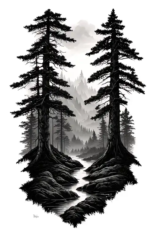 Dark Forest Landscape