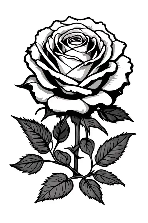 Rose With Portland Oregon Outline