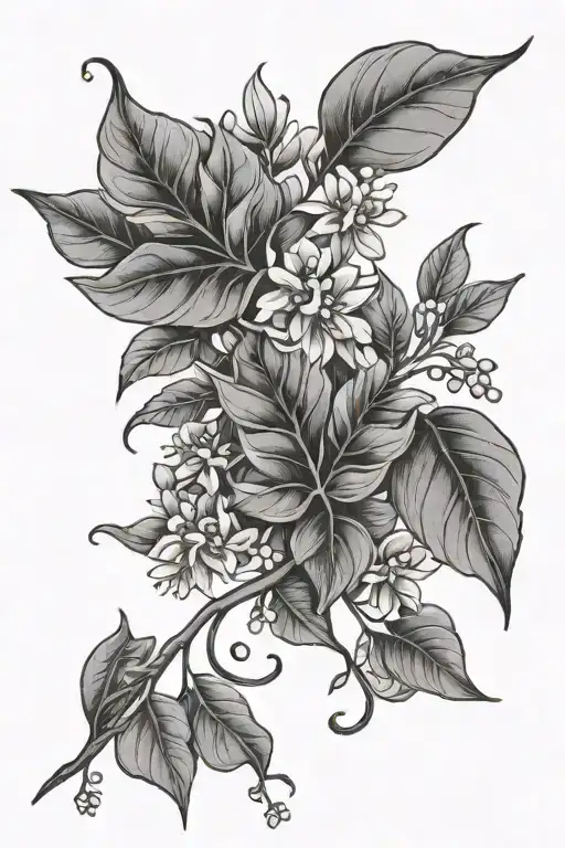 Leaves Intertwined With Little Flowers