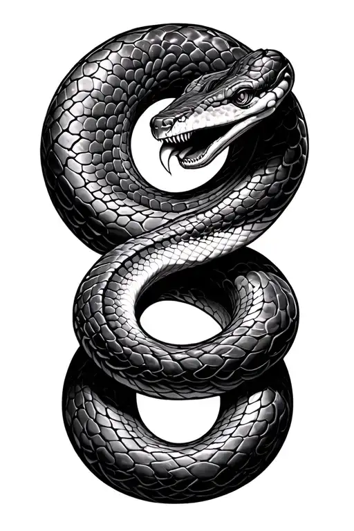 Snake Biting Its Own Tail Wrapped