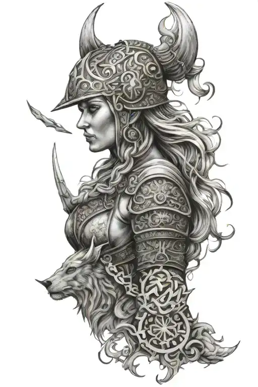 Viking God Freya Tattoo With Family And 1St Born Son