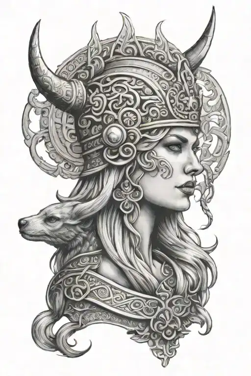 Viking God Freya Tattoo With Family And 1St Born Son