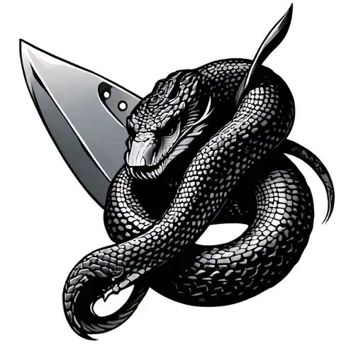 Snake And Knife Surrounded
