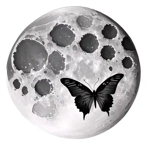 Moon With A Butterfly In The Craters