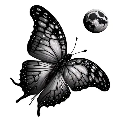 A Moon Where The Craters Are Shaped And Textured Like A Butterfly