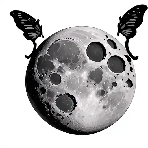 A Moon With Craters That Are Shaped And Textured To Look Like A Butterfly