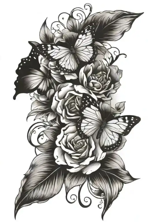 Floral And Butterfly