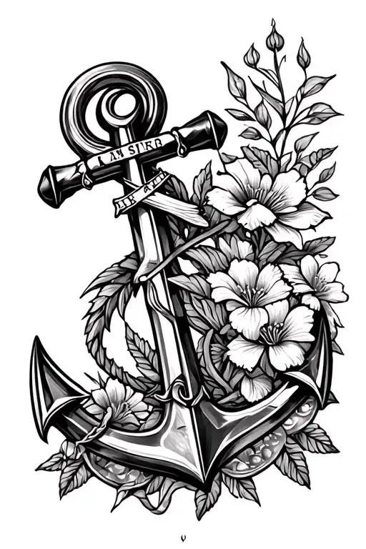 Compass Rose Anchor Shark Flowers Sea Cadets Fine Line
