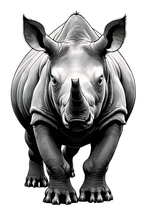 Rhino Standing Strong Amidst