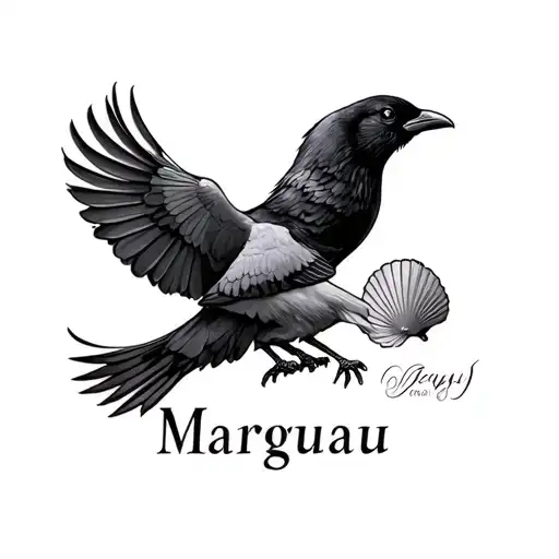 A Dove With A Crow Flying Together With A Shell Dress With The Margaux First Name