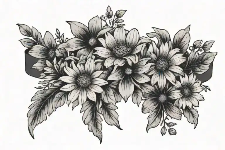 Flower Wrist Band With Daisy Bouquet