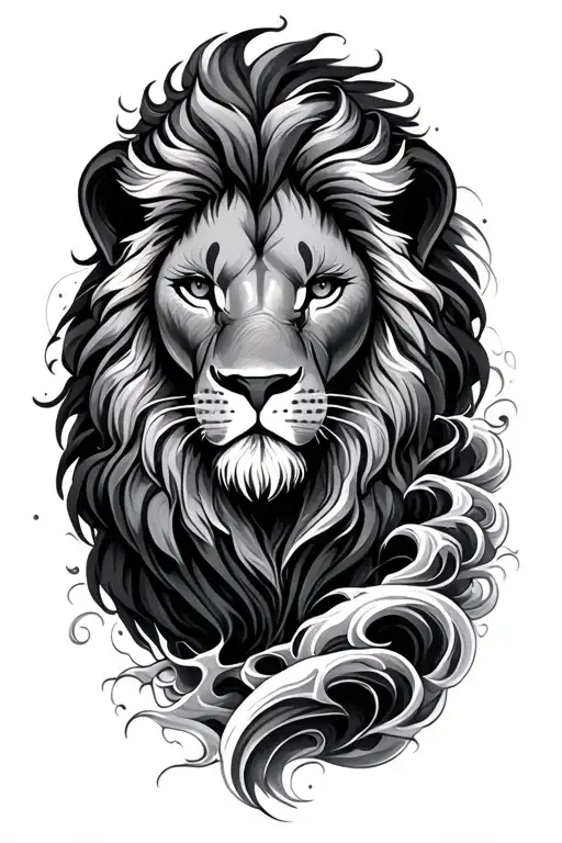 Lion Stoic Waves Flowing