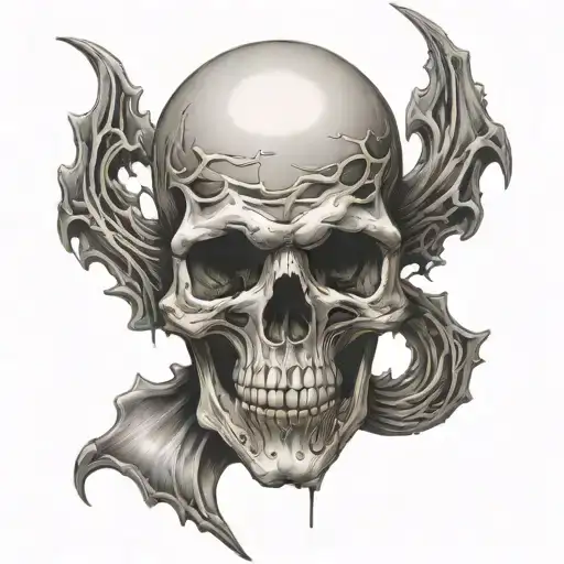 Skull Coming Out Of Skin Opening