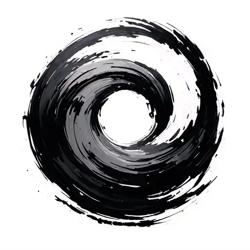 Kaizen And Enso Circle Paintbrush Stroke