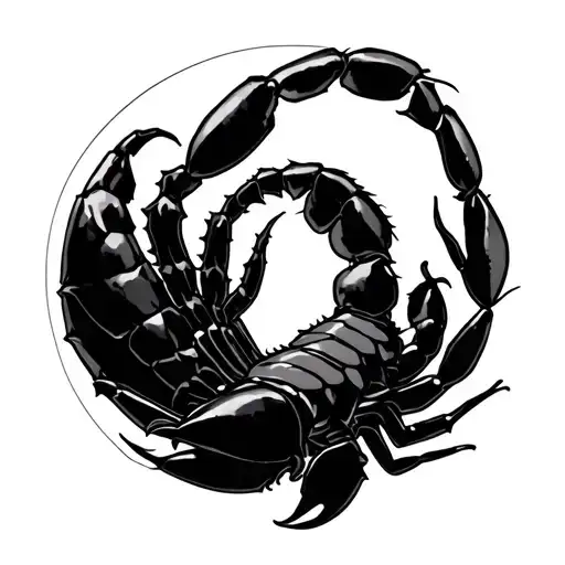 Scorpion Zodiac Sign With Kaizen Symbol