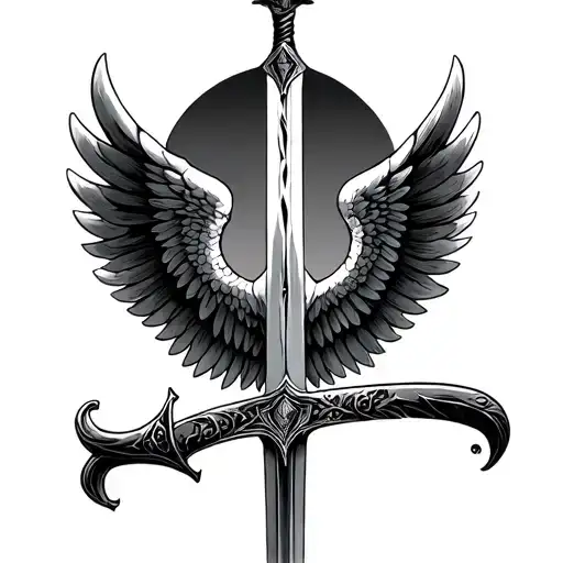 Sword And Open Wings