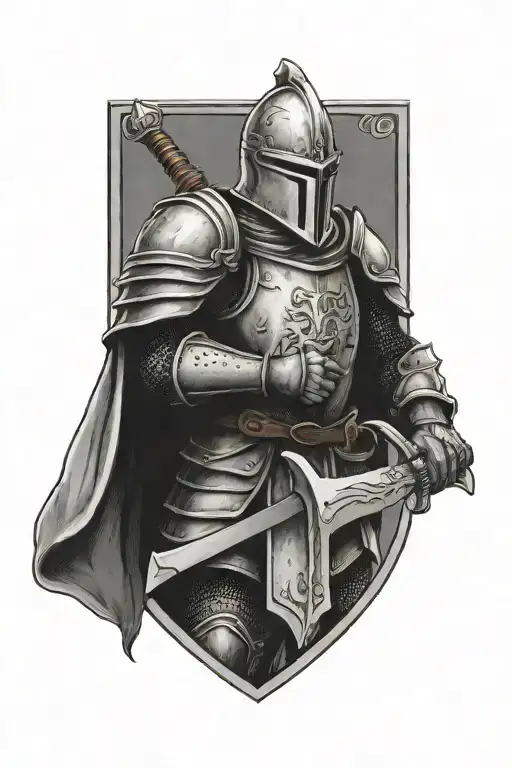 Knight Holding A Axe