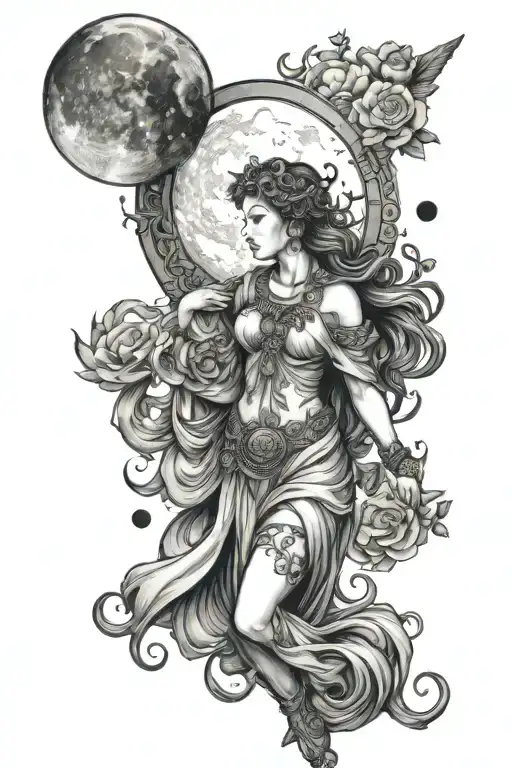 Freya Goddess Holding Moon
