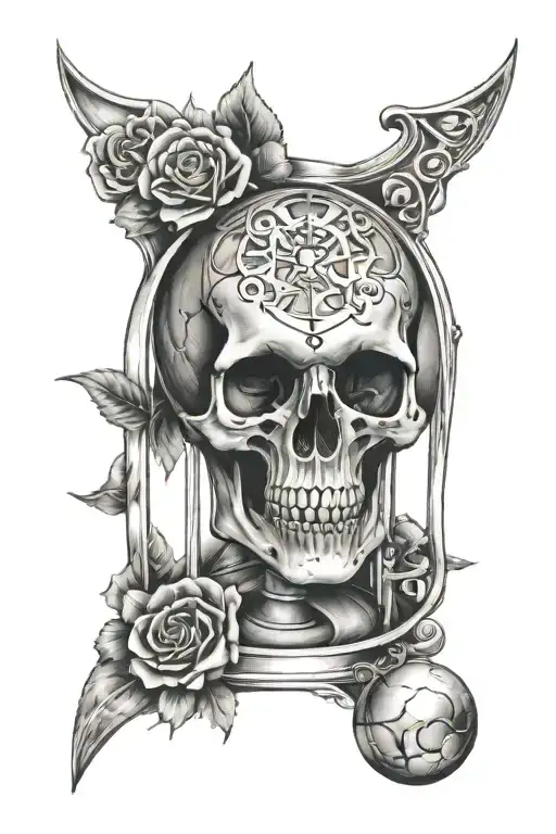 Hour Glass Skull Space Themed