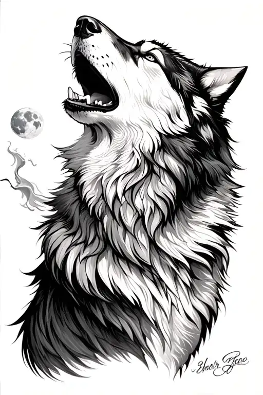 Wolf Howling At Moon Seeing Breath