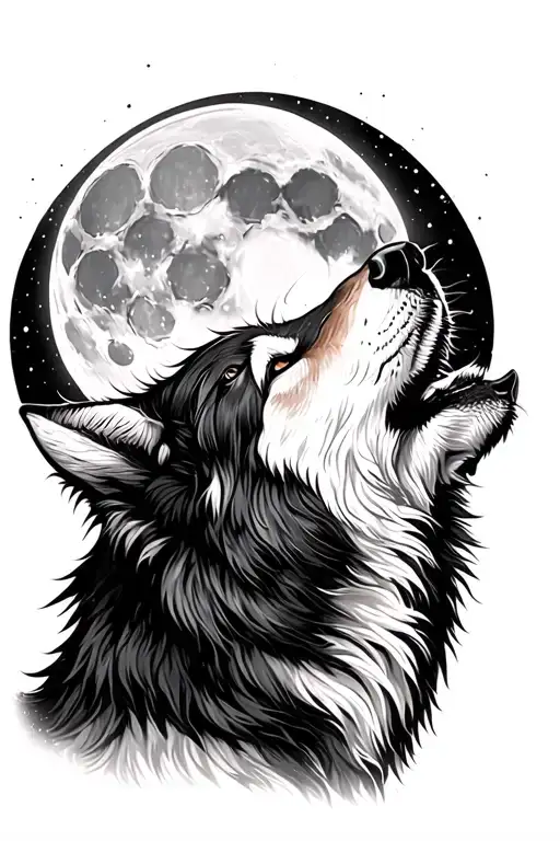 Wolf Howling At Moon Seeing Breath