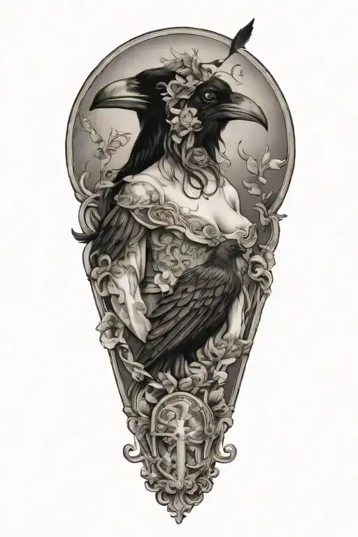 Freys Bust With Raven And Cat