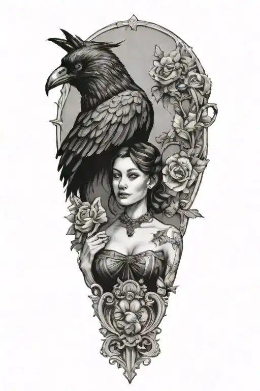 Freys Bust Holding Raven And Cat