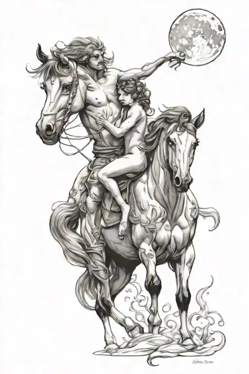 Centaur With Baby Centaur