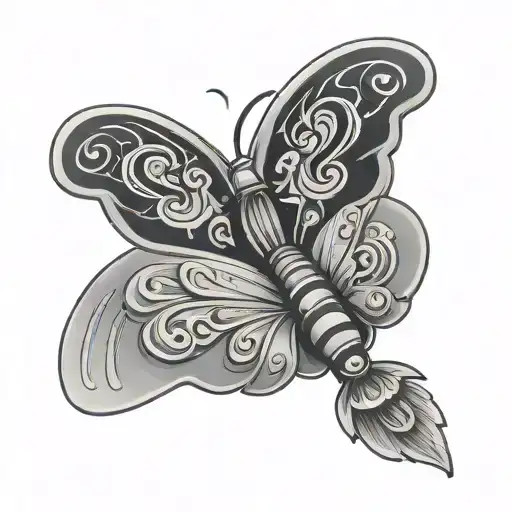 Chinese Fan In The Shape Of Moth