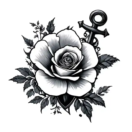 Poppy And Rose Anchor Intertwined