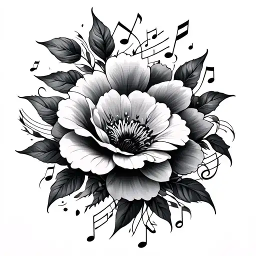 Flower And Music Notes