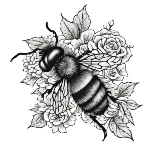 Flowers And Tribal Bee