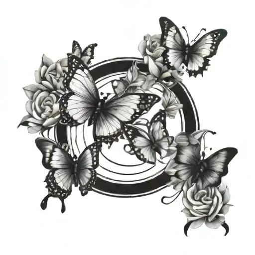 Butterflies In A Circle Shape