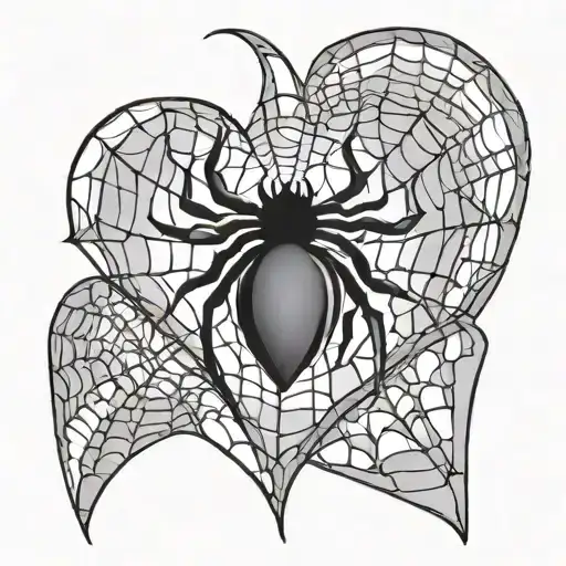 Spider Web Heart Shape