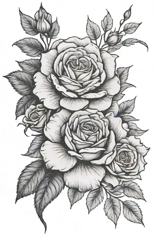 Rose And Marigold Flowers