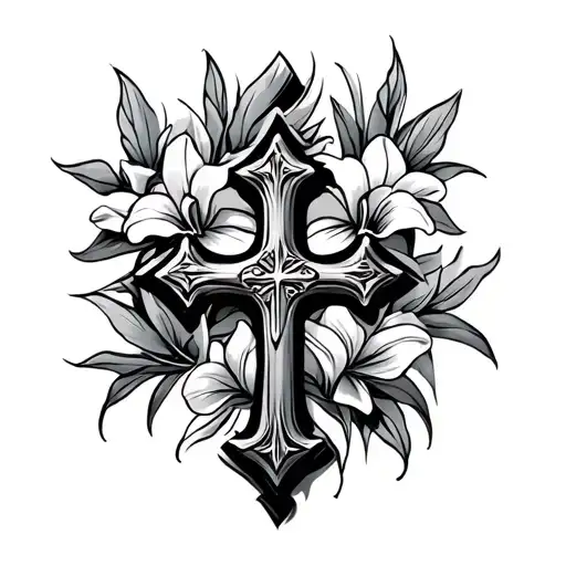 Christian Cross And Fleur De Lily