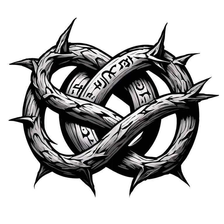 Norse Runes With Thorns Intertwined
