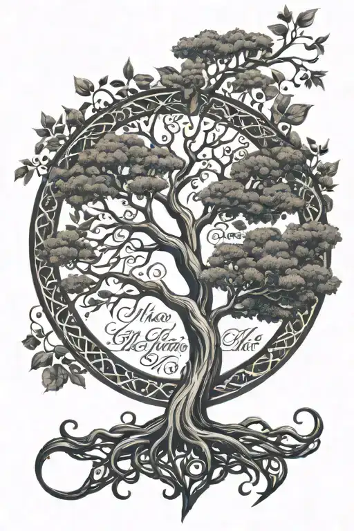 Tree Of Life With Names Intertwined