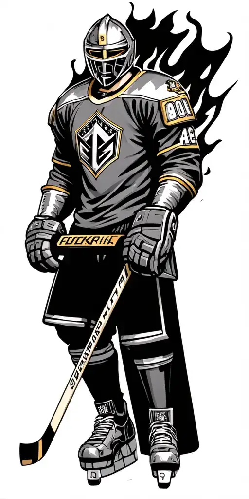 Golden Knight Hockey Las Vegas City Burning