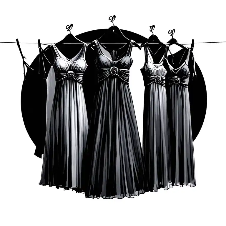 Clothes Line With Dresses