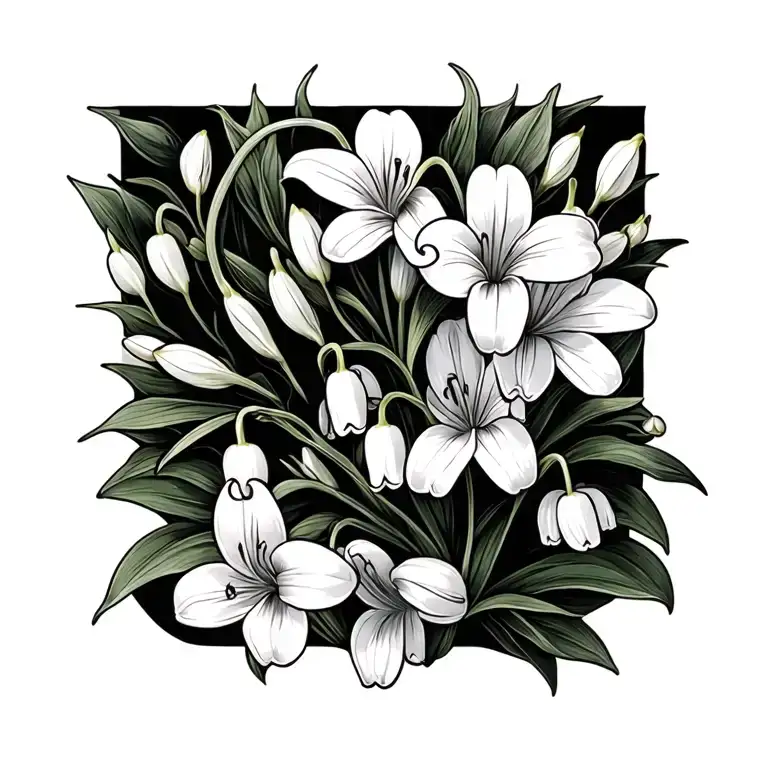 Lily Of The Valley Flowers Growing Up And Around The Arm