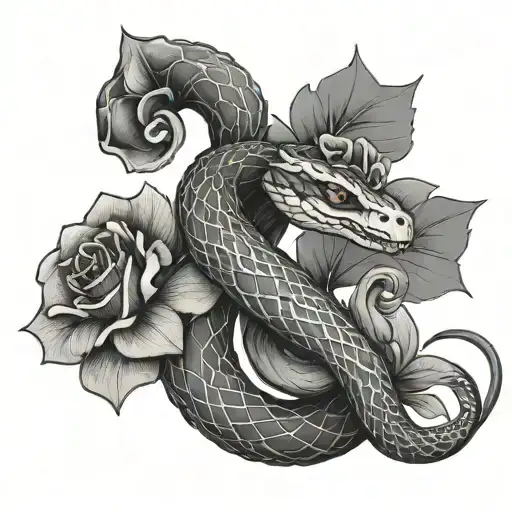 Snake With Flowers