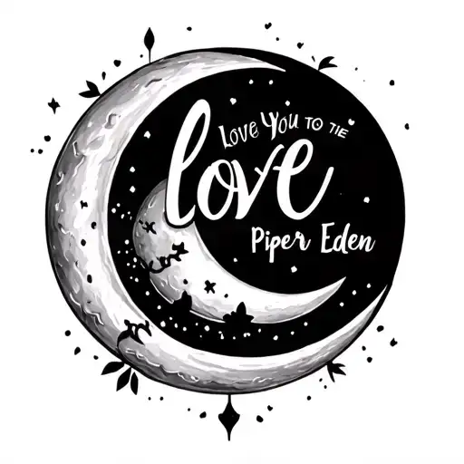 Love You To The Moon Design With The Names Piper And Eden Incorporated