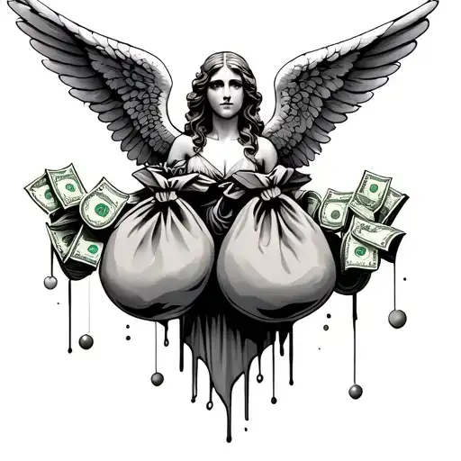 Angel With Money Bags